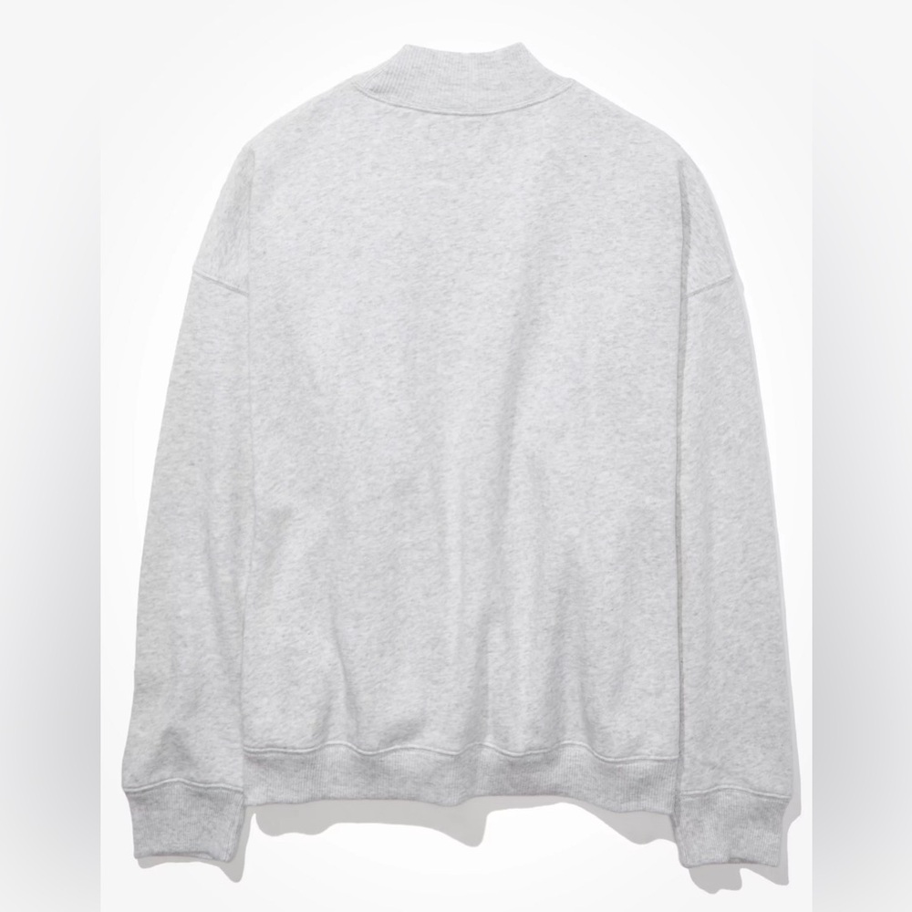 American Eagle Outfitters Graphic Mock Neck Sweater Gray Wyoming size Medium - Picture 11 of 12